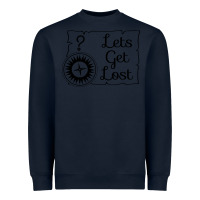 Navy lets get lost Heavyweight Sweatshirt - Unal Design