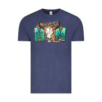 Vintage Denim mom with bull skull Vintage Tee - Zillion Design Studio