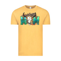 Vintage Mustard mom with bull skull Vintage Tee - Zillion Design Studio