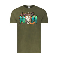 Vintage Olive mom with bull skull Vintage Tee - Zillion Design Studio