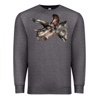 Charcoal Heather Triceratops Horridus Face Premium Sweatshirt - LillyAllenDesigns