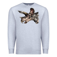 Heather Grey Triceratops Horridus Face Premium Sweatshirt - LillyAllenDesigns