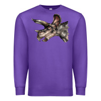 Purple Triceratops Horridus Face Premium Sweatshirt - LillyAllenDesigns
