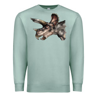 Seafoam Triceratops Horridus Face Premium Sweatshirt - LillyAllenDesigns