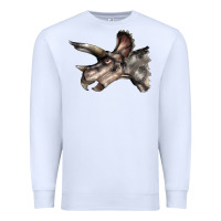 White Triceratops Horridus Face Premium Sweatshirt - LillyAllenDesigns