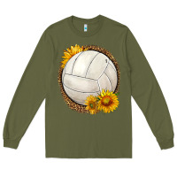 Army Green western volleyball with sunflower Long Sleeve Tee - HRA Design Shop