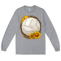 Heather Grey western volleyball with sunflower Long Sleeve Tee - HRA Design Shop