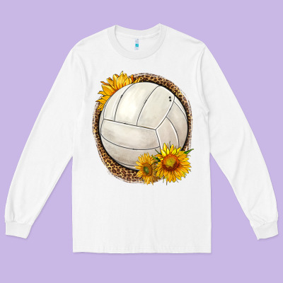 Western Volleyball With Sunflower Long Sleeve Tee Designed By Hra Design Shop