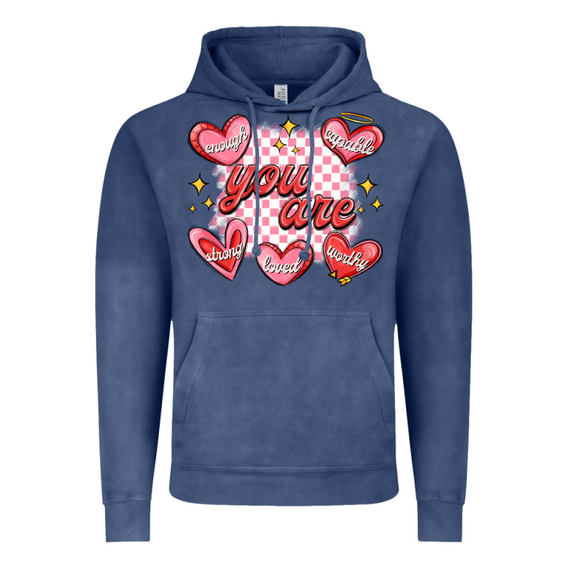 Valentines Day Positive Affirmations Vintage Hoodie by MaliasSmallBusiness | Teevron