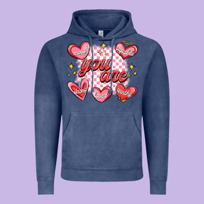 Vintage Hoodie valentines day positive affirmations