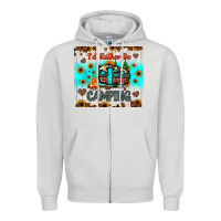 Dove Grey i’d rather be camping Zipper Hoodie - JahusDesignShop