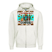 Oatmeal Heather i’d rather be camping Zipper Hoodie - JahusDesignShop