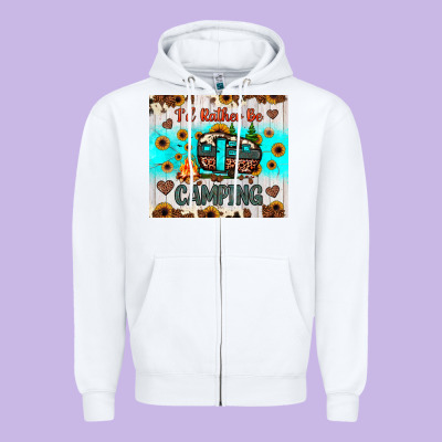 I’d Rather Be Camping Zipper Hoodie Designed By Jahusdesignshop