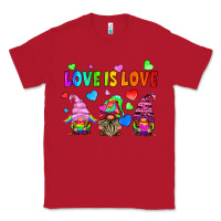 Red lgbtq love is love gnomes Classic Tee - HRA Design Shop