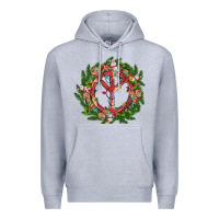 Heather Grey Christmas peace Premium Hoodie - MaliasSmallBusiness