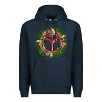 Navy Christmas peace Premium Hoodie - MaliasSmallBusiness