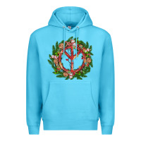 Ocean Blue Christmas peace Premium Hoodie - MaliasSmallBusiness