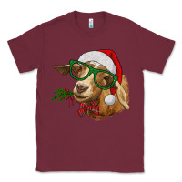 Burgundy christmas goat Classic Tee - RanaPortraitStore