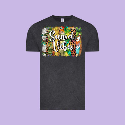 Sunset Vibes Brush Stroke Vintage Tee Designed By Barkaloodesign
