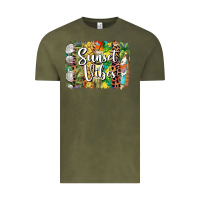 Vintage Olive sunset vibes brush stroke Vintage Tee - BarkalooDesign