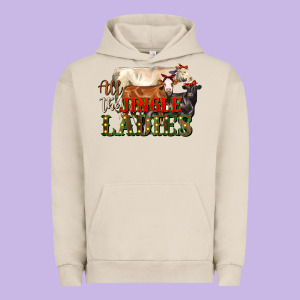 All The Jingle Ladies Christmas Cows Urban Hoodie Designed By Lillyallendesigns