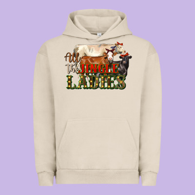 All The Jingle Ladies Christmas Cows Urban Hoodie Designed By Lillyallendesigns