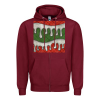 Burgundy christmas plaid and white glitter snow seamless pattern Zipper Hoodie - BundleAndBundleShop