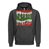 Charcoal Heather christmas plaid and white glitter snow seamless pattern Zipper Hoodie - BundleAndBundleShop