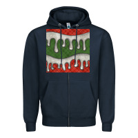 Navy christmas plaid and white glitter snow seamless pattern Zipper Hoodie - BundleAndBundleShop