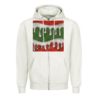 Oatmeal Heather christmas plaid and white glitter snow seamless pattern Zipper Hoodie - BundleAndBundleShop