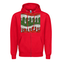 Red christmas plaid and white glitter snow seamless pattern Zipper Hoodie - BundleAndBundleShop