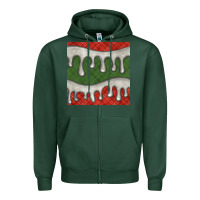 Sports Green christmas plaid and white glitter snow seamless pattern Zipper Hoodie - BundleAndBundleShop