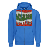 True Royal christmas plaid and white glitter snow seamless pattern Zipper Hoodie - BundleAndBundleShop