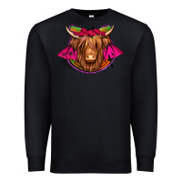 Black halloween highland cow horseshoe Premium Sweatshirt - Jasminsmagicworld