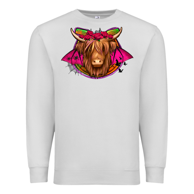 Halloween Highland Cow Horseshoe Premium Sweatshirt by Jasminsmagicworld | Teevron
