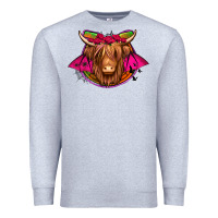 Heather Grey halloween highland cow horseshoe Premium Sweatshirt - Jasminsmagicworld