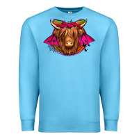 Ocean Blue halloween highland cow horseshoe Premium Sweatshirt - Jasminsmagicworld