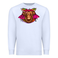 White halloween highland cow horseshoe Premium Sweatshirt - Jasminsmagicworld