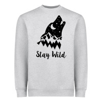 Heather Grey stay wild Heavyweight Sweatshirt - Unal Design