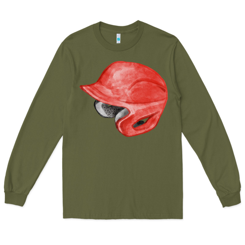 Red Baseball Helmet Fa Element Long Sleeve Tee by FaDigitalArtStudio | Teevron