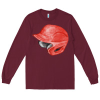 Burgundy red baseball helmet fa element Long Sleeve Tee - FaDigitalArtStudio