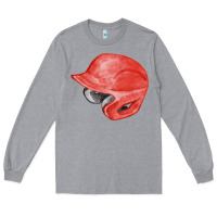 Heather Grey red baseball helmet fa element Long Sleeve Tee - FaDigitalArtStudio