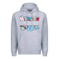Heather Grey custom name nurse Premium Hoodie - MaliasSmallBusiness