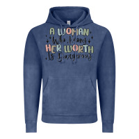Vintage Denim a woman who knows her worth is dangerous Vintage Hoodie - MaliasSmallBusiness