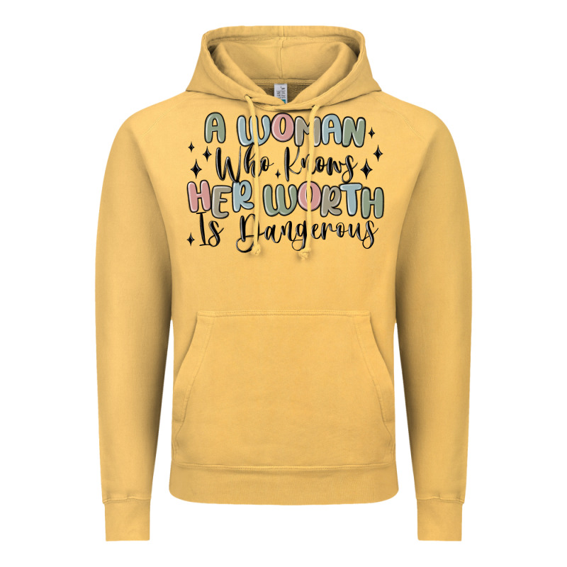 A Woman Who Knows Her Worth Is Dangerous Vintage Hoodie by MaliasSmallBusiness | Teevron