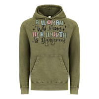 Vintage Olive a woman who knows her worth is dangerous Vintage Hoodie - MaliasSmallBusiness