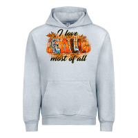 Heather Grey i love fall most of all Urban Hoodie - RacoonDesign