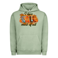 Pigment Oil Green i love fall most of all Urban Hoodie - RacoonDesign
