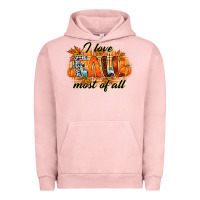Pigment Salmon i love fall most of all Urban Hoodie - RacoonDesign