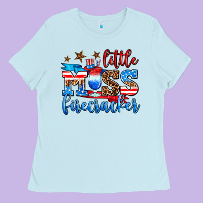 Little Miss Firecracker Ladies Tee Designed By Adodesignshop